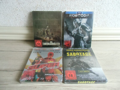 Steelbook´s Robocop Trilogie/ Super Shut up crime/ Sabotage/ Die Todeskandidaten