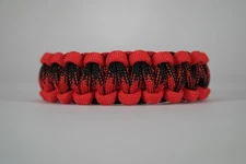 550 Paracord Survival Bracelet Cobra Red/Black Widow "Made in the USA"