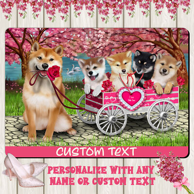Shiba Inu Dog Floor Mat Personalized Anti-Slip Pet Door Mat Indoor Outdoor NWT