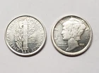 2 x 1/10 ozt Apmex Liberty Mercury Dime Silver Bullion Round 999 fine IH609