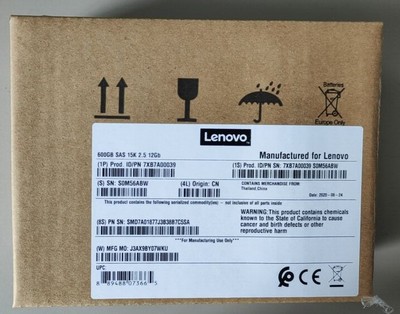 Lenovo 7XB7A00039 00YK028 600GB 2.5'' 15K 12GB/s SAS Internal Hard Drive US