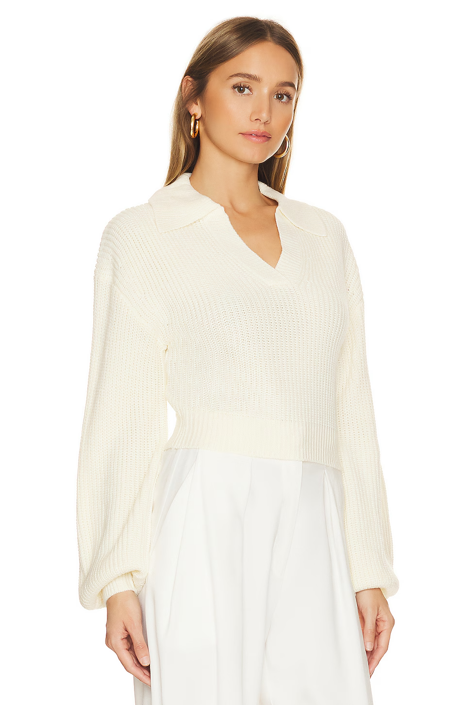 Steve Madden Women's Abi V-Neck Sweater Color Ivory