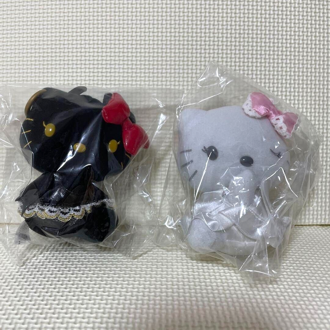 Hello Kitty 2000 Angel & Devil Plush Doll Set White Black Sanrio