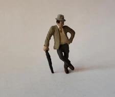 Arttista #1632 - Man Standing with Umbrella - O Scale Figure - Model Trains NEW