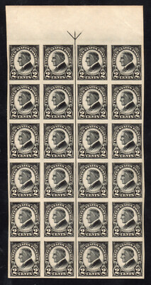 1923 US SC 611 2c Harding Block of 24 Top Arrow Centerline - MNH