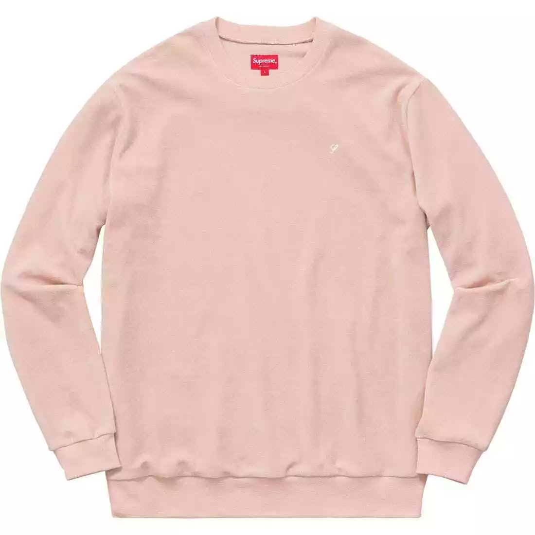 Pull Supreme Velour Crewneck Peach FW 16