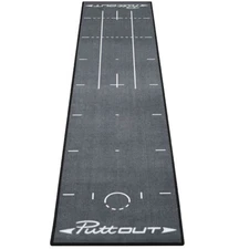 PuttOut Pro Putting Mat with Carrying Bag , Gray Color, Up to 6-Feet