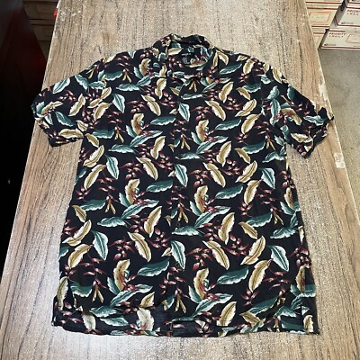 Forever 21 Men SS Floral Button Up Casual Shirt Size M #21530