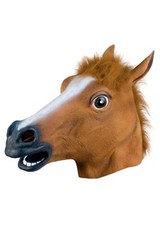 Horse Head Mask Rubber Fancy Adult Halloween Horse Head Rubber Panto Cosplay