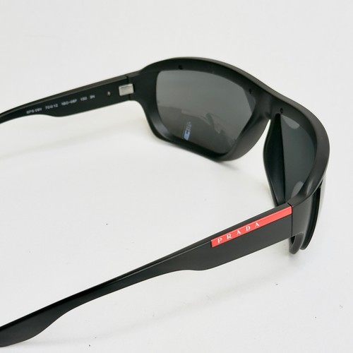 PRADA 09V Linea Rossa Sport Nylon Sunglasses Black Pilot Wrap Unisex PS09VS - Picture 5 of 12