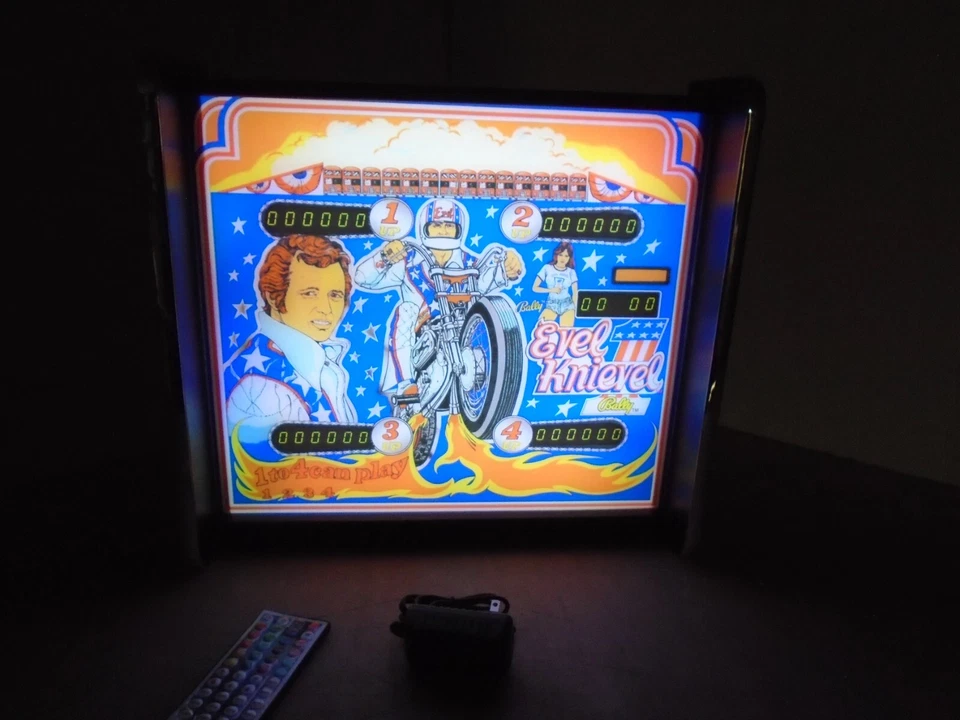 Bally Evel Knievel Cabezal Pinball Pantalla LED Caja de Luz Foto 3 de 4