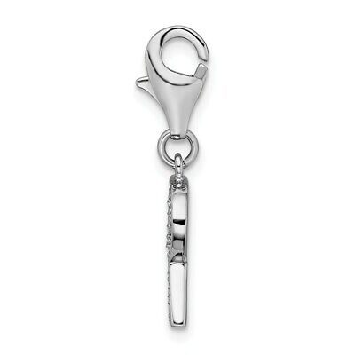 Sterling Silver AMORE La Vita Rhodium-plated CZ Letter R Sterling Silver AMORE La Vita Rhodium-plated CZ Letter R