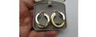14K Yellow & White Gold  Crisscross Intertwined Double Hoop Earrings [E128] — photo 9