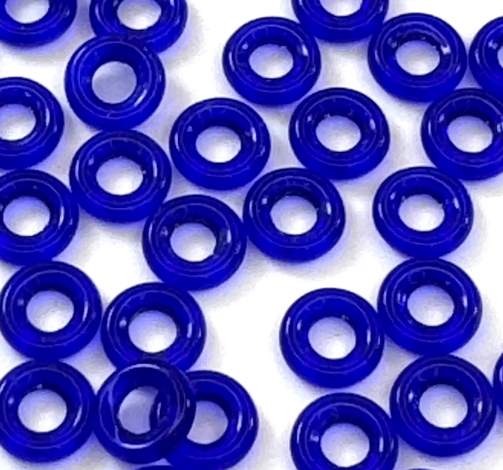 W31 Sign Donut Beads, Large Hole Beads, Open Loop Beads, Cobalt Blue, 20 Pieces ...