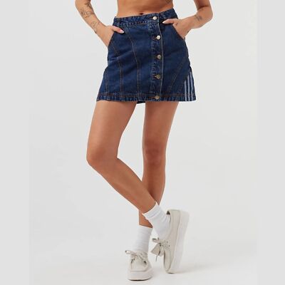Adidas Originals X IVY PARK Beyonce Denim Skirt 3-Streifen Jeans Rock kurz Blau