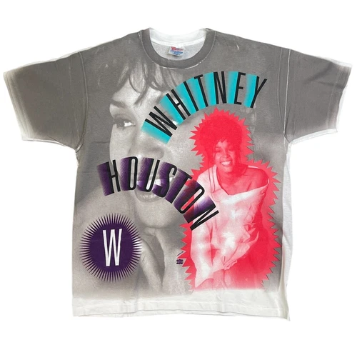 Whitney Houston Winterland Vintage 90s AOP All Over Print Ts 1990s vintage concert t-shirt, vintage, size XL, single stitch, B+ condition
