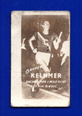 GROVER KELMMER 1948 TOPPS MAGIC PHOTOS track & field champions #9 OF 17e GOOD