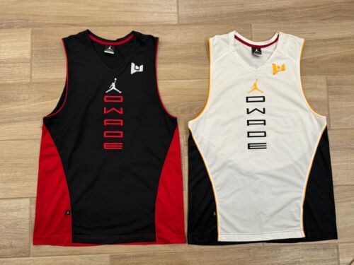Lot of 2 Jordan Men's Tank Tops LARGE Dwyane Wade Fly #3 Jumpman Logo Basketball