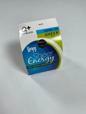 L'eggs Sheer Energy Jet Black Control Top Pantyhose/Tights NEW! NWT