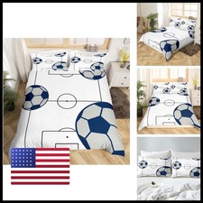 Jejeloiu Football Bedding Set Twin Size Kids Football Court Comforter Cover Set
