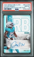 2024 TOPPS SIG CLASS RC CLASS AUTO VAR TEAL #RCAJWR JAYLEN WRIGHT 43/225 PSA 10