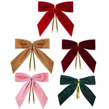 24pcs Burgundy Small Velvet Christmas Bow Home Decoration