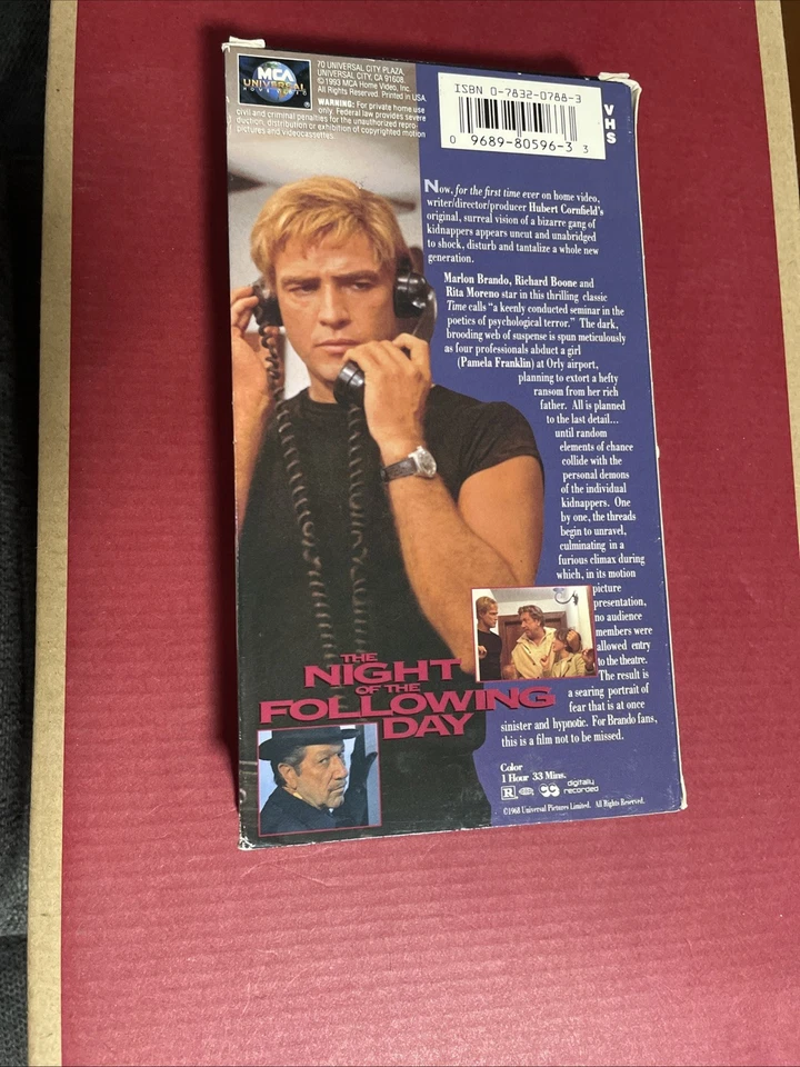 The Night of The Following Day VHS Rare Good Condition Tested Works - Image 2 of 4