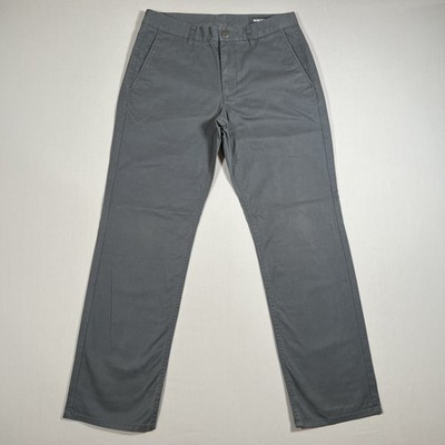Bonobos Men's Gray Straight Fit Chino Pants 31x30 Cotton Twill Washed Chinos