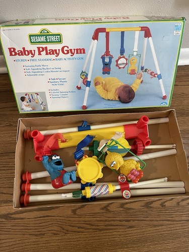 Vintage 1990 Tyco Sesame Street Baby Activity Play Gym In Box!
