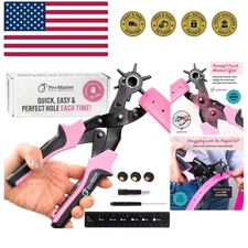 Precision Leather Hole Punch Tool, Best for Belts, Fabric, Leather Up to 5mm ...