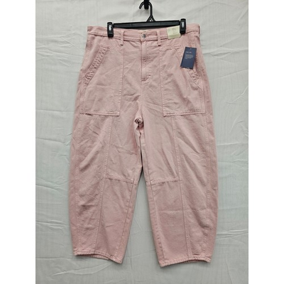 #ad #ad Universal Thread Womens Easy Barrel High Rise Pants Pink Cotton 16 014052314 $15.00