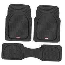 FlexTough Floor Mats for Cars Deep Dish All-Weather Car Mats, Black Full Set