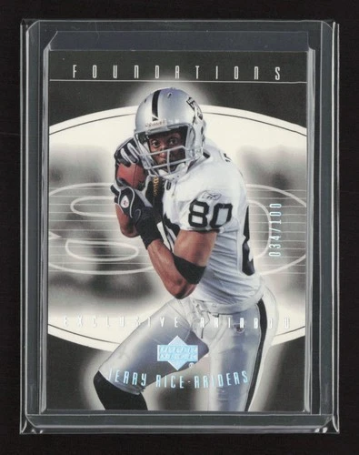 2004 Upper Deck Foundations #71 Jerry Rice Exclusive Rainbow Silver #/100