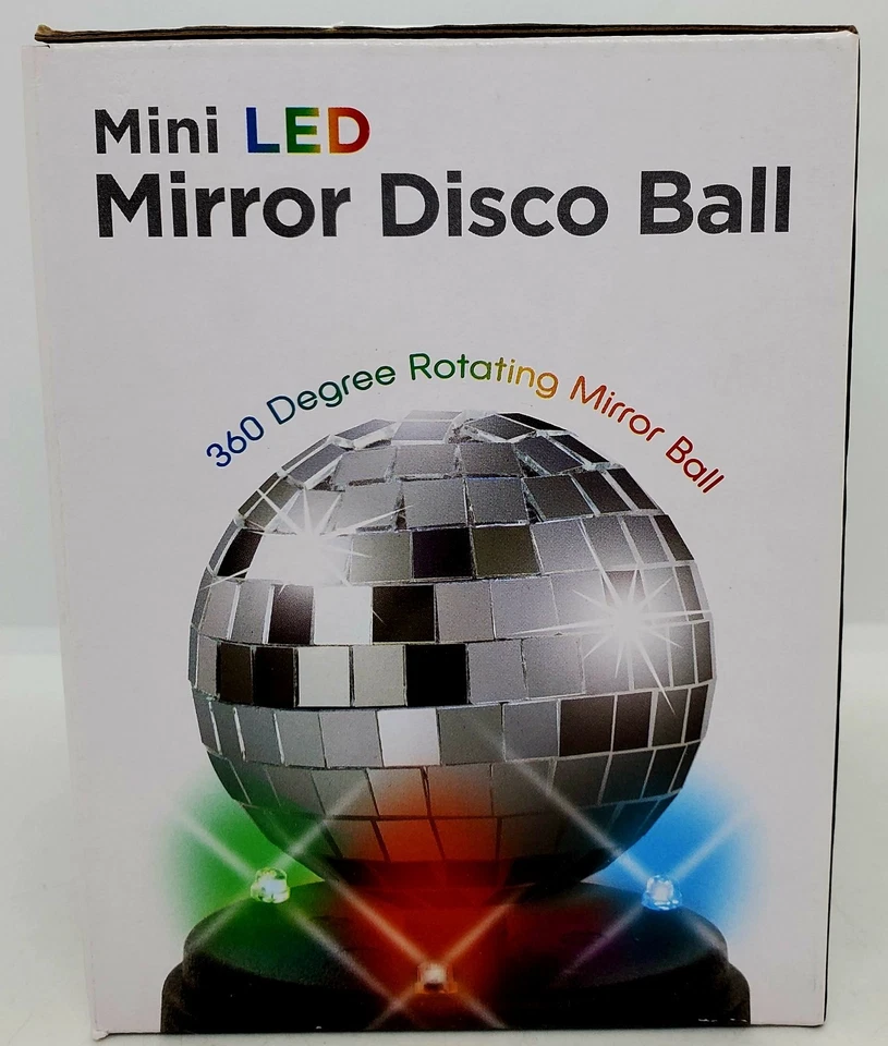 Brand New! Mini LED Mirror Disco Ball Silver Glitter Ball DJ Dance Parties! 🥳 - Image 3 of 4