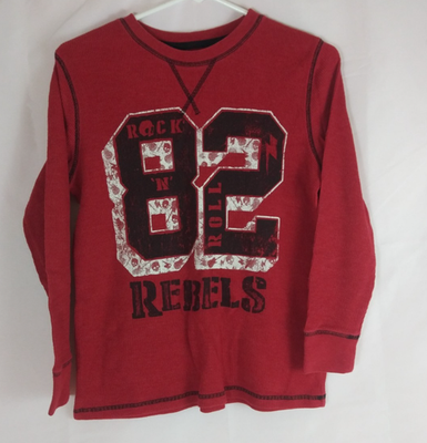 #ad #ad Arizona Jeans Rock #x27;n#x27; ROLL 82 Rebels Boy#x27;s Red Thermal Shirt Size M 10 12 Husky $14.99