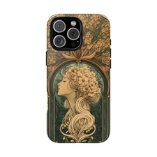 Phone Ink Case - iPhone/Galaxy/Pixel - Woman Intricate Art Nouveau