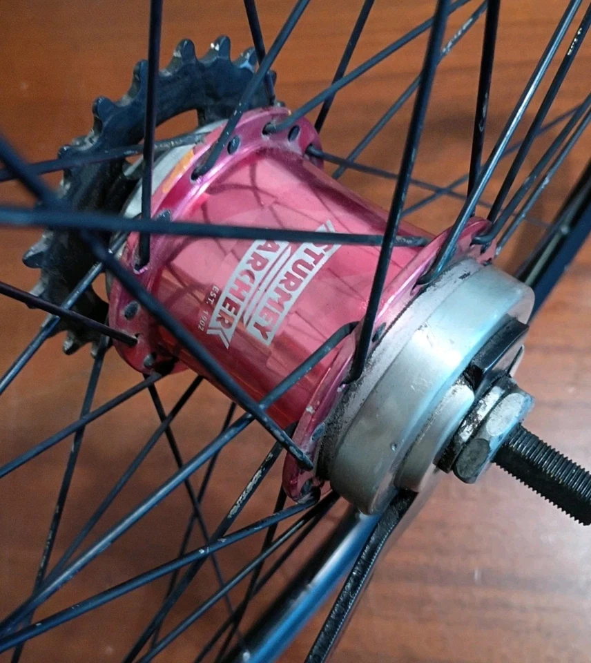 Buje de cambio de patada de 2 velocidades Sturmey Archer S2C usado/llanta DA16 Foto 2 de 4