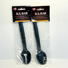 KA-BAR SET OF 2 Krunch Spoon-Straw Black Polymer Creamid 9924 USA