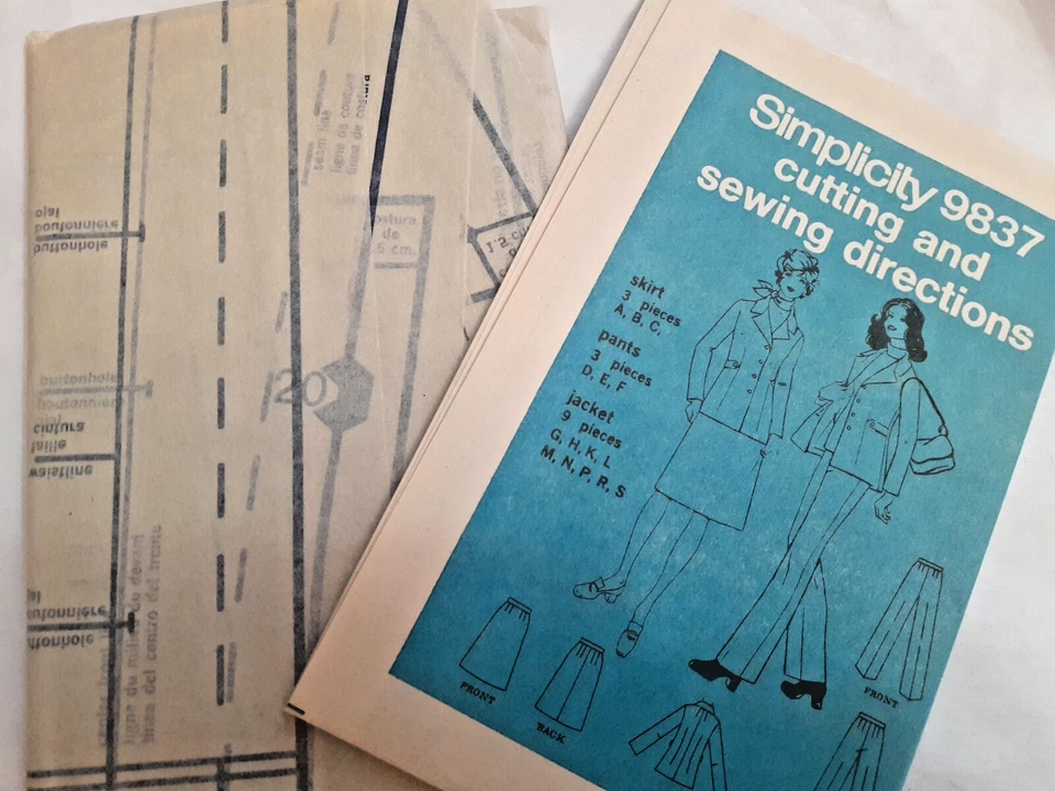 Simplicity 9837 Pant Skirt Suit Blazer Jacket Sewing Pattern Ladies 12 UC VTG - Image 4 of 4