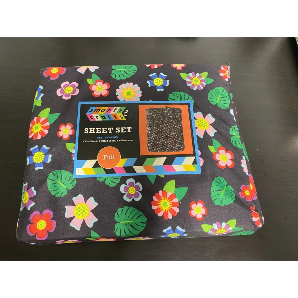 Комплект простыней мягкий, из микрофибры сплетенный, тропический единорог цветочный, полный размер - НОВЫЙ-E - Изображение 2 из 4