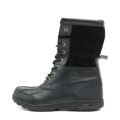 UGG Damen 1098890K Stiefel Schwarz Leder Knöchelhoch Classic Schnürstiefel EU 37