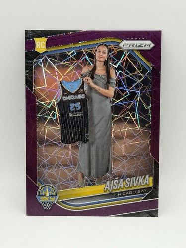 2025 Panini Prizm WNBA - Ajsa Sivka #85 Purple Velocity Prizm /59 (RC)