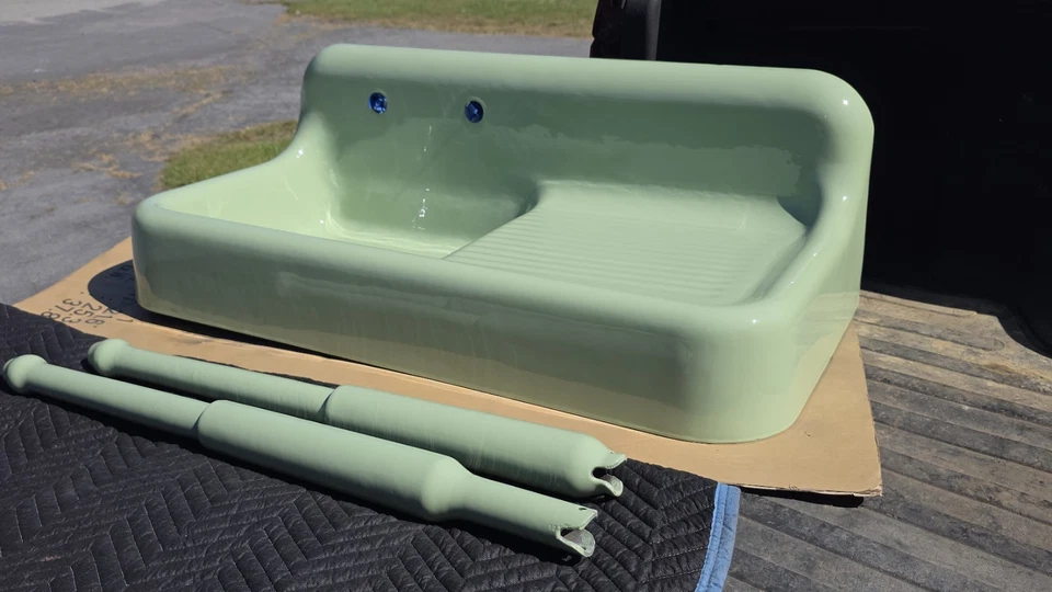 Fregadero antiguo vintage de porcelana de hierro fundido 21/04/1965 I 3540 18 Foto 4 de 4