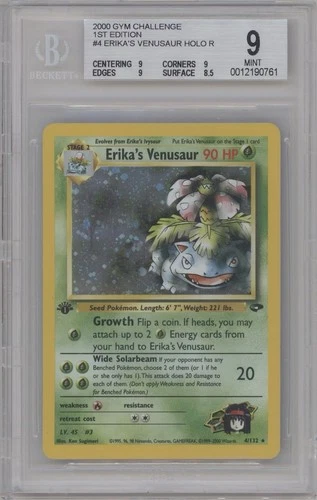 BGS 9 MINT 2000 Erika's Venusaur 4/132 Gym Challenge Holo 1st Edition Pokemon