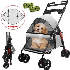 4-Wheel Portable Pet Stroller with Breathable Mesh puppy stroller cat stroller