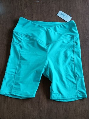 Cagola Women's High Waisted Blue Shapewear Yoga Shorts Size Medium