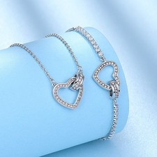 Swarovski Necklace Women's Rose Gold Heart-Shaped Bracelet Crystal Elements
