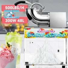 VNN 48L Electric Snow Cone Machine Ice Shaver Maker Shaving Crusher Dual Blades