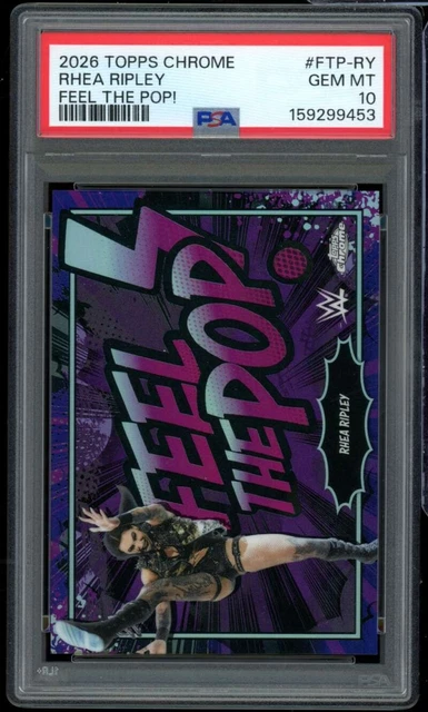 Rhea Ripley Card 2026 Topps Chrome Feel The Pop Case Hit #Ftp-Ry PSA 10