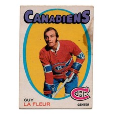 1971 O-Pee-Chee #148 Guy Lafleur Rookie Card Montreal Canadians (stain). rookie card picture